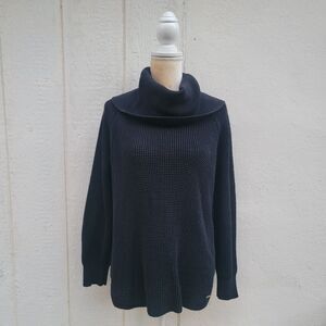 Michael Kors Long Sleeve Chunky Knit  Sweater Cowl Neck Black Wmms Sz Large
